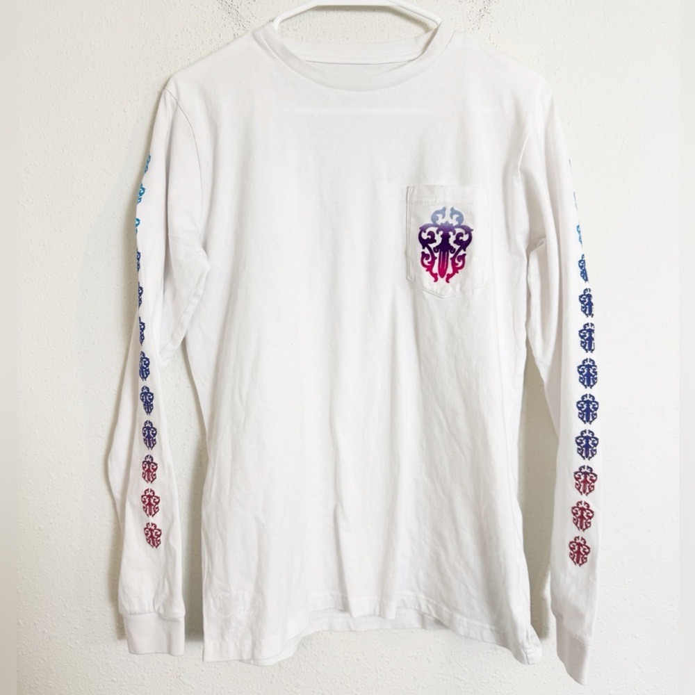 Chrome Hearts White Logo gradient motif long sleeve Tee shirt